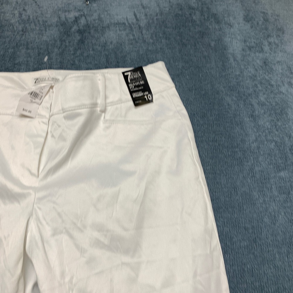 7th Avenue New York & Company Design Studio Pants Womens 10 White Straight Leg - Picture 4 of 16